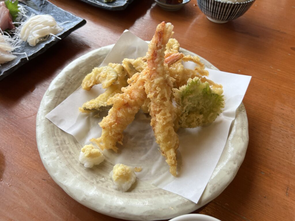 小田原の貝汁食堂地魚天ぷら盛り合わせ