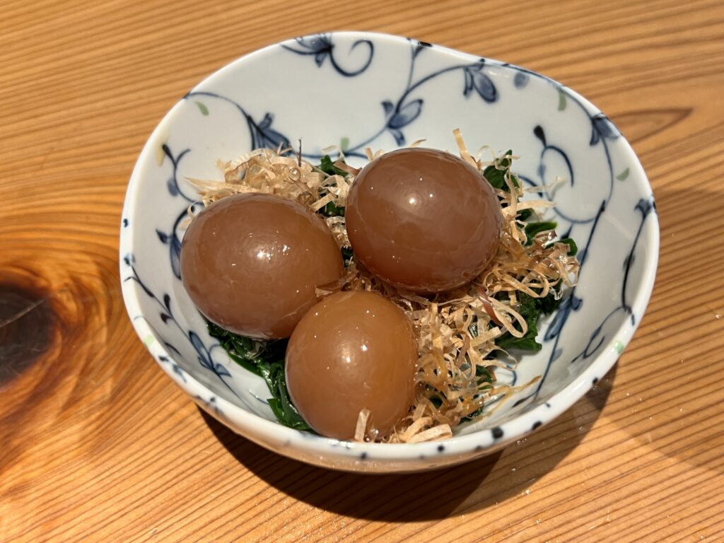 神泉（渋谷）蕎麦居酒屋はんさむの鶏キンカンのニラ玉