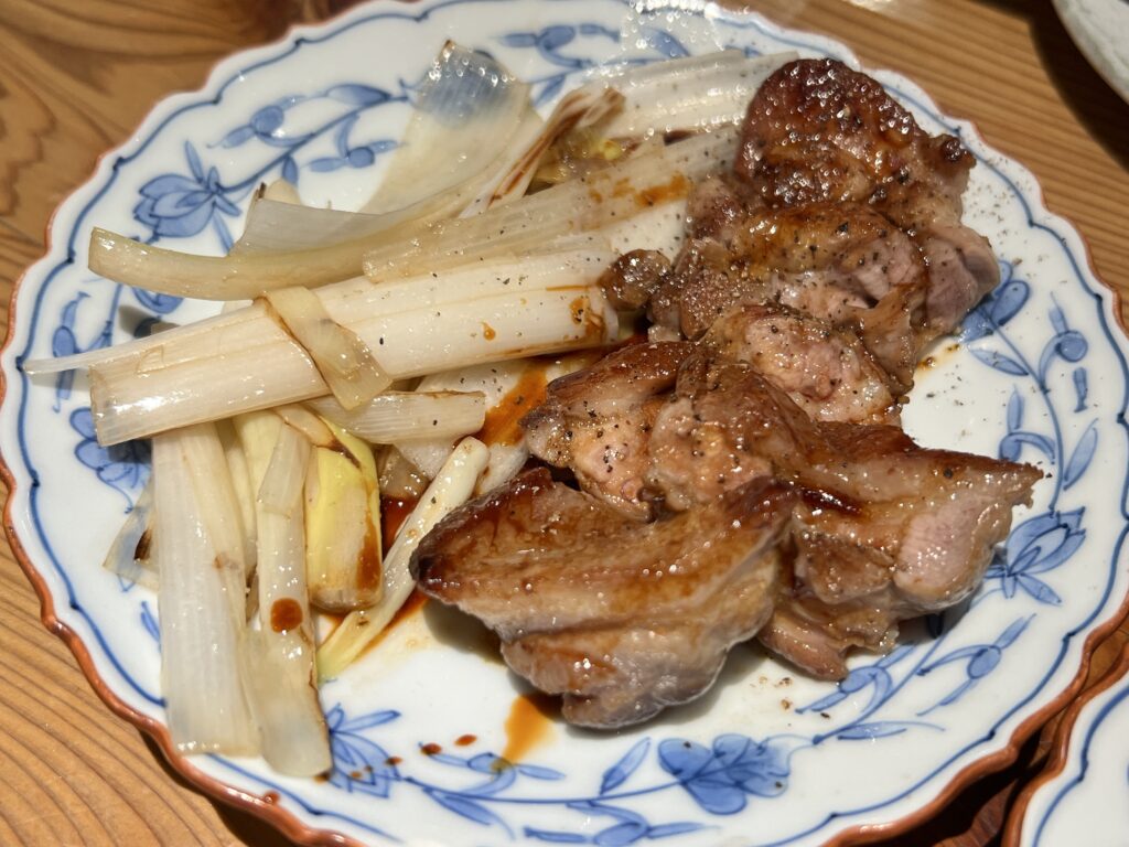 神泉（渋谷）蕎麦居酒屋はんさむの鴨もも肉のねぎ焼き